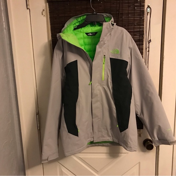The North Face ThermoBall Hyvent Hoodie Jacket Gray and Green Mens Mens Medium - Picture 1 of 10
